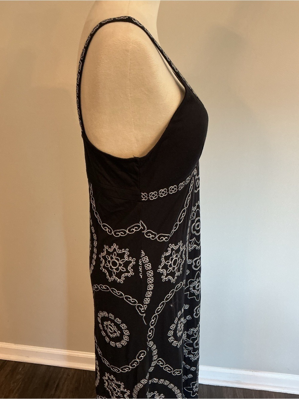 INC International Concepts Black Metallic Embroidered Maxi Dress - Picture 9 of 12